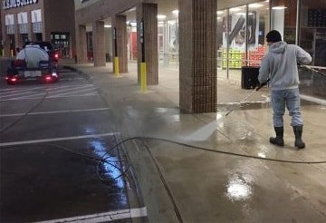 commercial pressure washing storefront