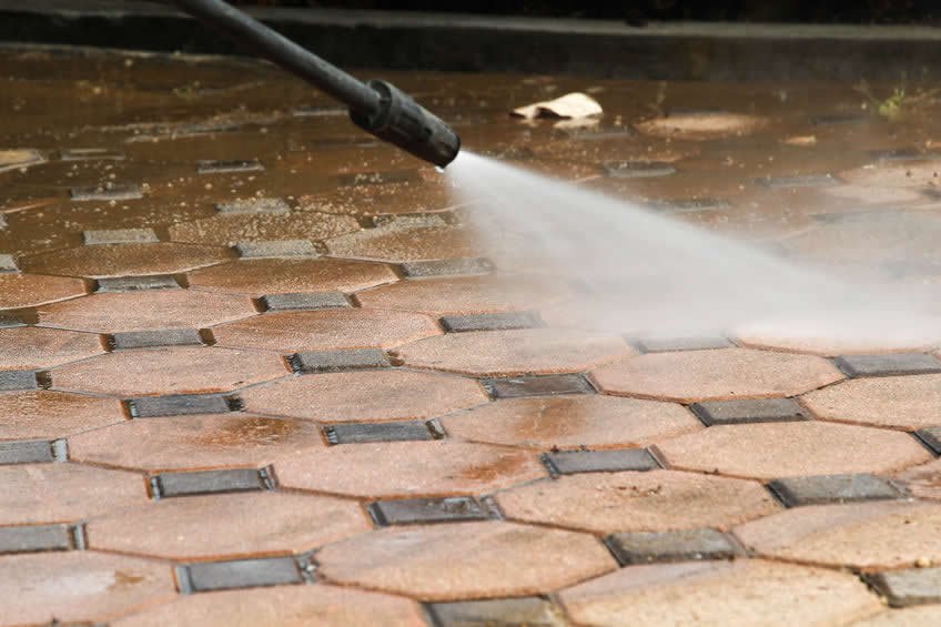 pressure washing custom pavers