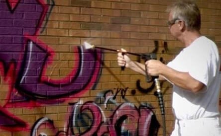 graffiti removal by pressure washing