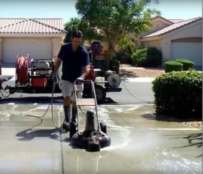 pressure washing surface cleaning residential driveway
